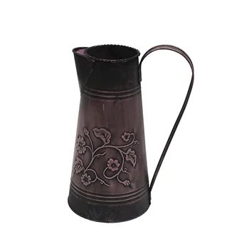 American Style retro vase gardening wrought iron retro old metal dried flower milk jug vase
American Style retro vase gardening wrought iron retro old metal dried flower milk jug vase