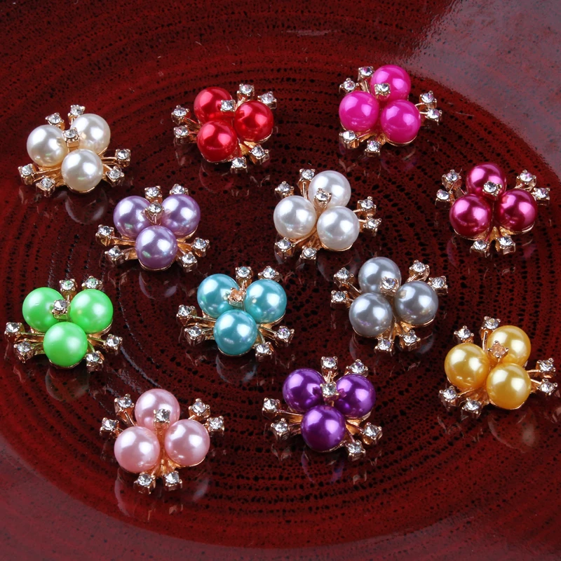 120PCS 20mm Cute Flatback Rhinestone Decorative Flower Buttons for Hair Accessories Shiny Triple Pearl Beads for Flower Center
120PCS 20mm Cute Flatback Rhinestone Decorative Flower Buttons for Hair Accessories Shiny Triple Pearl Beads for Flower Center