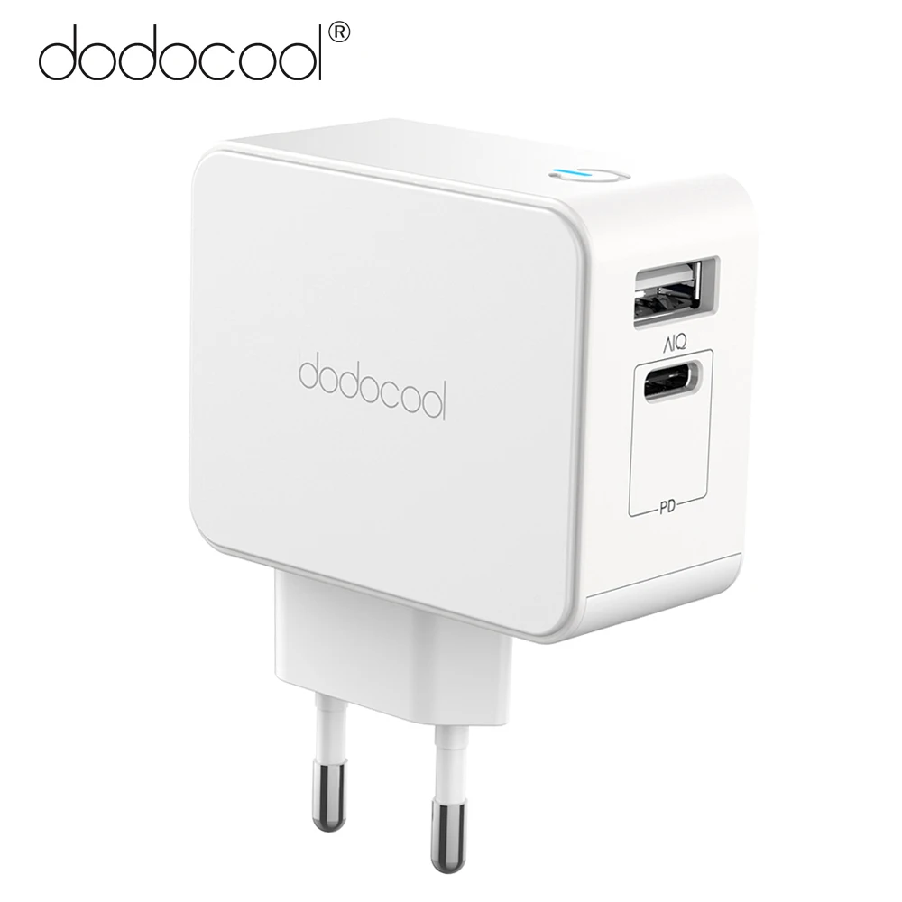dodocool 30W USB-C PD USB-A Dual Ports Wall Charger Power Adapter with Power Delivery for Apple MacBook iPad Pro 2018 iPhone X
dodocool 30W USB-C PD USB-A Dual Ports Wall Charger Power Adapter with Power Delivery for Apple MacBook iPad Pro 2018 iPhone X