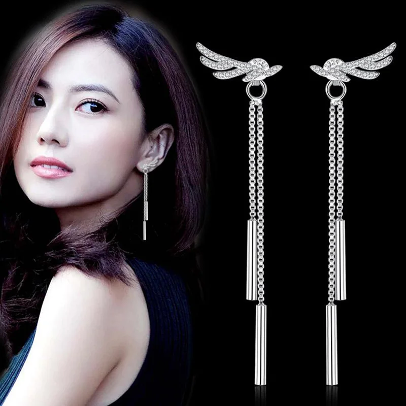 Infery New Fashion Women's 925 Sterling Silver Angle Wing Crystal Earrings for Women Girls CZ Zircon Birthday Gift Brinco 1Y385
Infery New Fashion Women's 925 Sterling Silver Angle Wing Crystal Earrings for Women Girls CZ Zircon Birthday Gift Brinco 1Y385