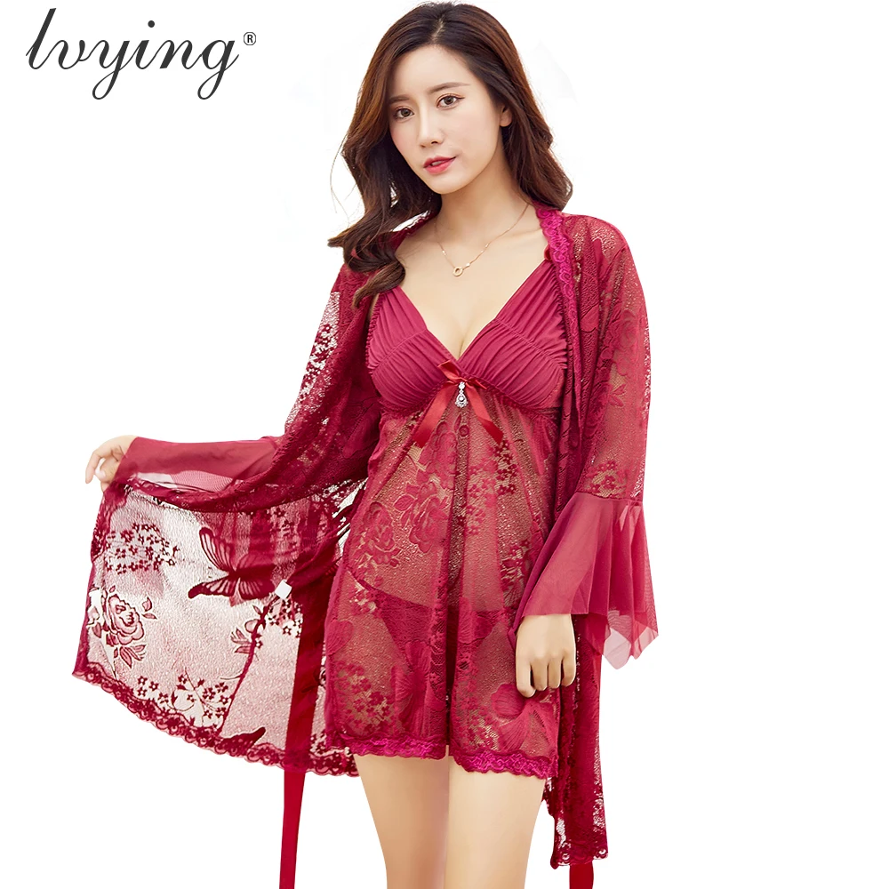 Women Pajamas Sets Jacquard Robe Sets Nightgown Suits Sexy Lace Night Dress Lingerie Female Bathrobe Sleepwear Nightwear Pyjamas
Women Pajamas Sets Jacquard Robe Sets Nightgown Suits Sexy Lace Night Dress Lingerie Female Bathrobe Sleepwear Nightwear Pyjamas