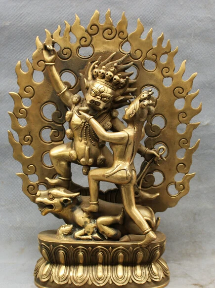 JP S0114 14" Tibet Brass Buddhism Joss Yamantaka Yama Dharmaraja Buddha Statue Sculpture
JP S0114 14" Tibet Brass Buddhism Joss Yamantaka Yama Dharmaraja Buddha Statue Sculpture