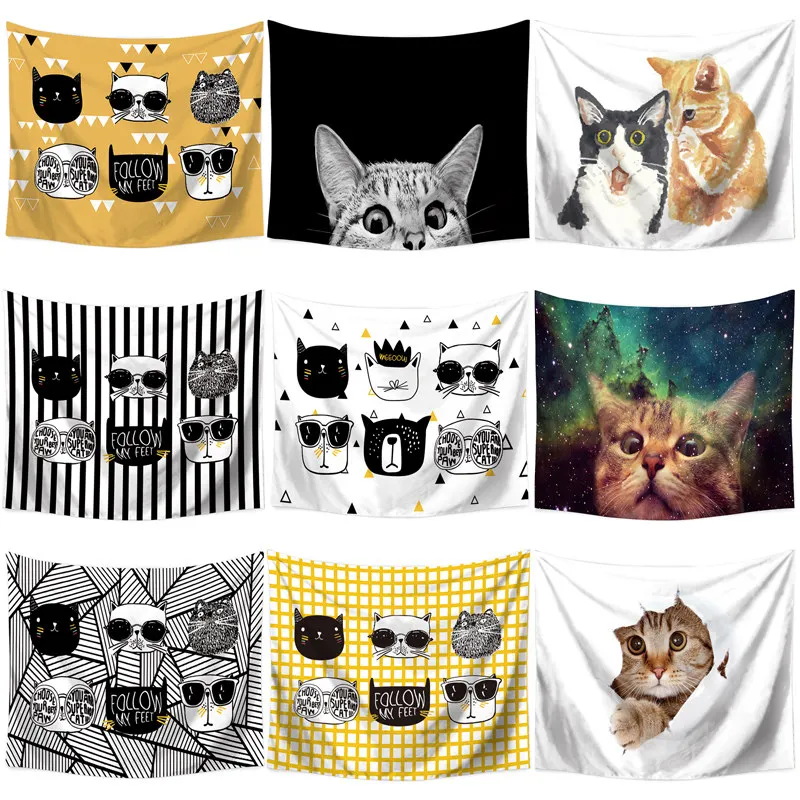 110*130cm Cute Cat Fish Printed Wall Cloth Tapestry Polyester Hanging Wall Carpet Decorative Tablecloth Blanket Home Decor 60008
110*130cm Cute Cat Fish Printed Wall Cloth Tapestry Polyester Hanging Wall Carpet Decorative Tablecloth Blanket Home Decor 60008
