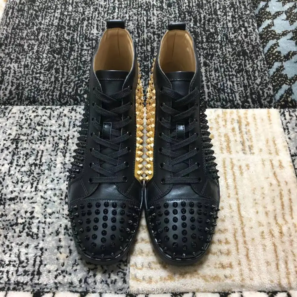 clandgz new Men shoes Black with Golden Lace-up Shoe High quality Red bottom Sneakers Leather Loafers 2018 Male Footwear Autumn
clandgz new Men shoes Black with Golden Lace-up Shoe High quality Red bottom Sneakers Leather Loafers 2018 Male Footwear Autumn