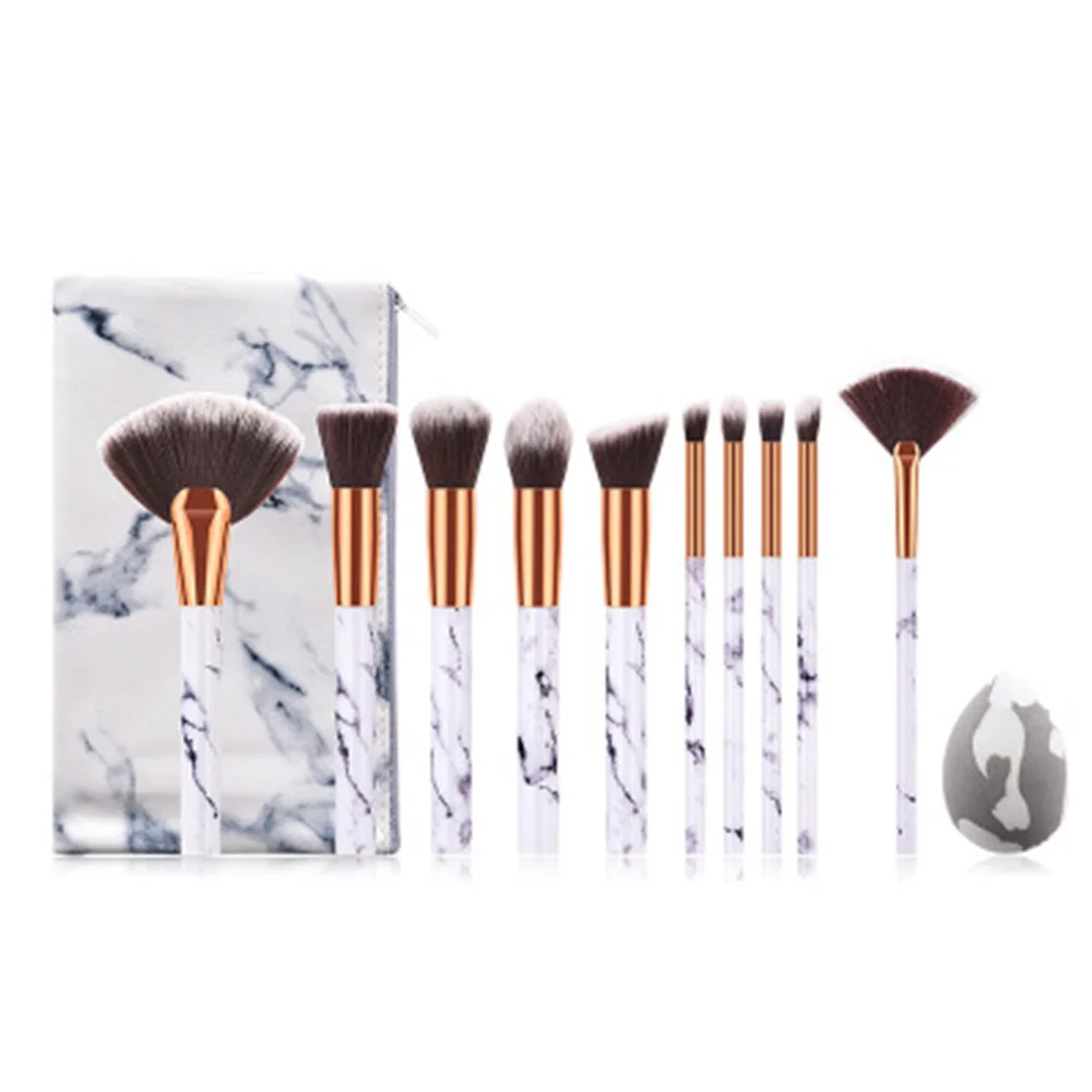 10 Pcs Marble Stripe Makeup Brushes Set With Bag Makeup Puff Foundation brochas maquillaje Professional Make Up Brushes Tools
10 Pcs Marble Stripe Makeup Brushes Set With Bag Makeup Puff Foundation brochas maquillaje Professional Make Up Brushes Tools
