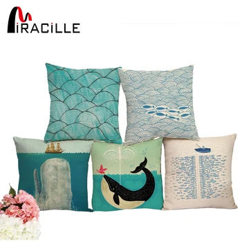 Miracille Cotton Linen 18" Blue Sea Series fish Print Home Decorative Throw Cushion Whale Car Seat Soft Waist Cushion No Filling
Miracille Cotton Linen 18" Blue Sea Series fish Print Home Decorative Throw Cushion Whale Car Seat Soft Waist Cushion No Filling