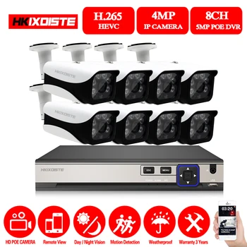 HKIXDISTE 8CH POE CCTV Camera System 5.0MP NVR Kit Night Vision 4MP Bullet IP Camera POE Outdoor Security Video Surveillance Set
HKIXDISTE 8CH POE CCTV Camera System 5.0MP NVR Kit Night Vision 4MP Bullet IP Camera POE Outdoor Security Video Surveillance Set