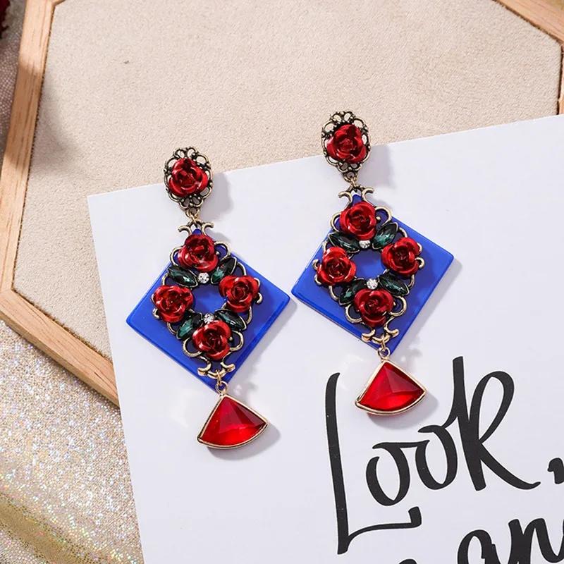 MENGJIQIAO New Baroque Style Ethnic Rose Flower Statement Drop Earrings For Women Blue Square Acrylic Vintage Oorbellen Jewelry
MENGJIQIAO New Baroque Style Ethnic Rose Flower Statement Drop Earrings For Women Blue Square Acrylic Vintage Oorbellen Jewelry