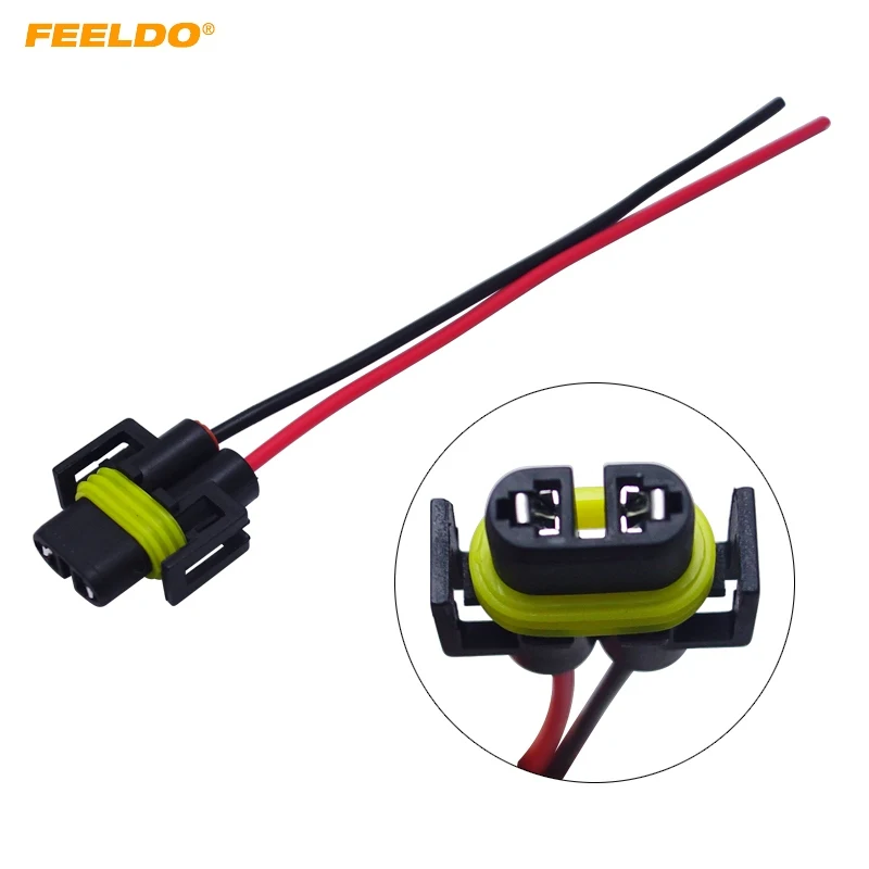 

FEELDO H11 Female Adapter Wiring Harness Sockets Car Auto Wire Connector Cable Plug For HID LED Headlight Fog Lights Lamp Bulb