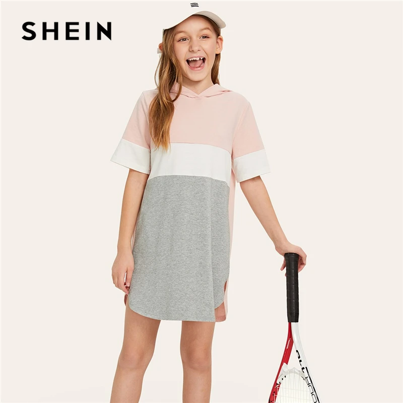 SHEIN Kiddie Colorblock Curved Hem Hoodie Mini Girls Dress 2019 Summer Shift Active Wear Kids Dresses For Girls Clothes
SHEIN Kiddie Colorblock Curved Hem Hoodie Mini Girls Dress 2019 Summer Shift Active Wear Kids Dresses For Girls Clothes
