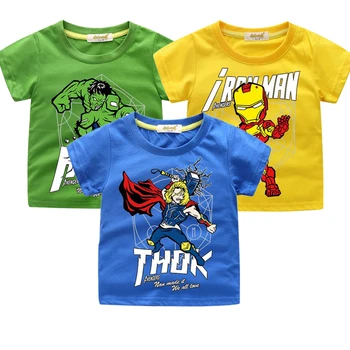 Summer Boys T-shirt Avengers Marvel Superhero Iron Man Thor Hulk Children's Cartoon Raytheon T-shirt Adolescent Casual Top Baby
Summer Boys T-shirt Avengers Marvel Superhero Iron Man Thor Hulk Children's Cartoon Raytheon T-shirt Adolescent Casual Top Baby