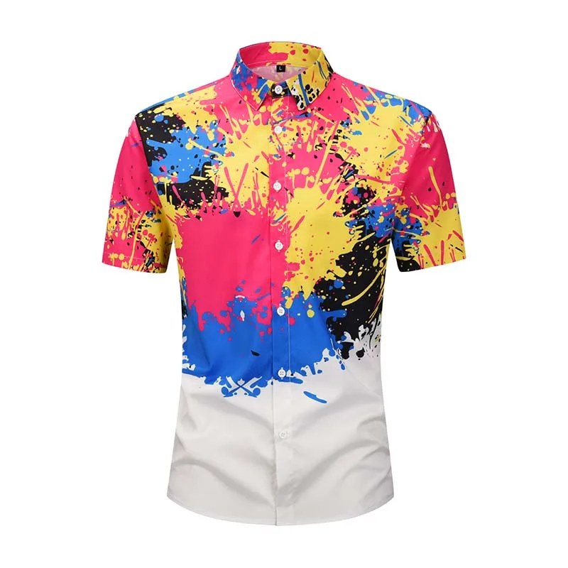 Short Sleeve Turn-down Collar Casual Shirts Men 2019 Summer High Street Men's Shirts Hawaiian Fit Summer Pattern Tops Blouses
Short Sleeve Turn-down Collar Casual Shirts Men 2019 Summer High Street Men's Shirts Hawaiian Fit Summer Pattern Tops Blouses