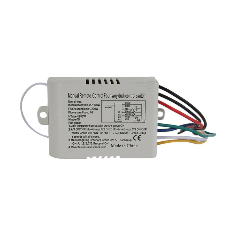2018 New Wireless 4 Channels ON/OFF 220V Lamp Remote Control Switch Receiver Transmitter
2018 New Wireless 4 Channels ON/OFF 220V Lamp Remote Control Switch Receiver Transmitter