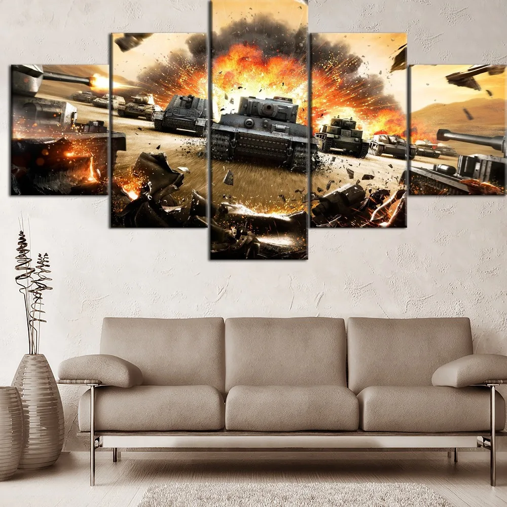 Hot Sell 5 Pieces Canvas Painting Print Game Battlefield 3 Tanks Type Poster Home Decor Modern Living Room Or Bedroom Framework
Hot Sell 5 Pieces Canvas Painting Print Game Battlefield 3 Tanks Type Poster Home Decor Modern Living Room Or Bedroom Framework