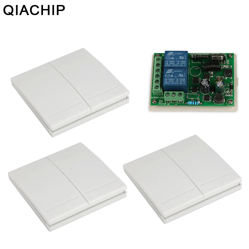 QIACHIP Wireless 433 MHz Remote Control Switch 2 CH 86 Wall Transmitter Remote Control Switch RF Relay Receiver Light Switch
QIACHIP Wireless 433 MHz Remote Control Switch 2 CH 86 Wall Transmitter Remote Control Switch RF Relay Receiver Light Switch