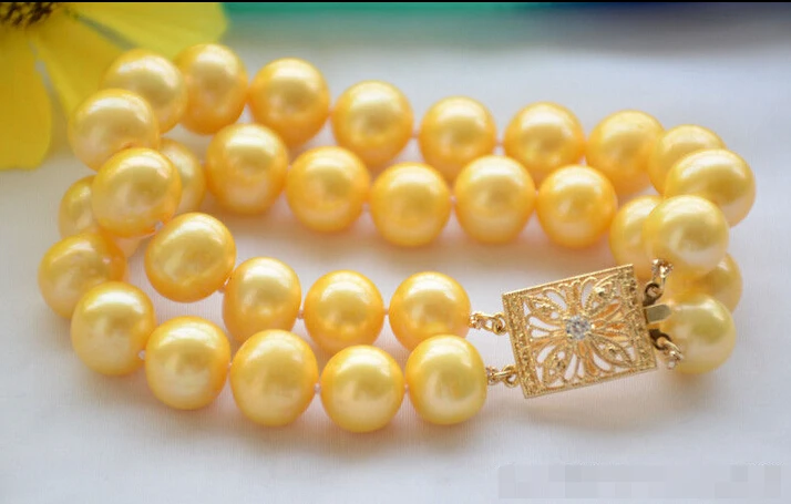 hot sale FREE SHIPPING aa Z6467 2strands 12mm ROUND golden Freshwater cultured PEARL bracelet 8inch
hot sale FREE SHIPPING aa Z6467 2strands 12mm ROUND golden Freshwater cultured PEARL bracelet 8inch