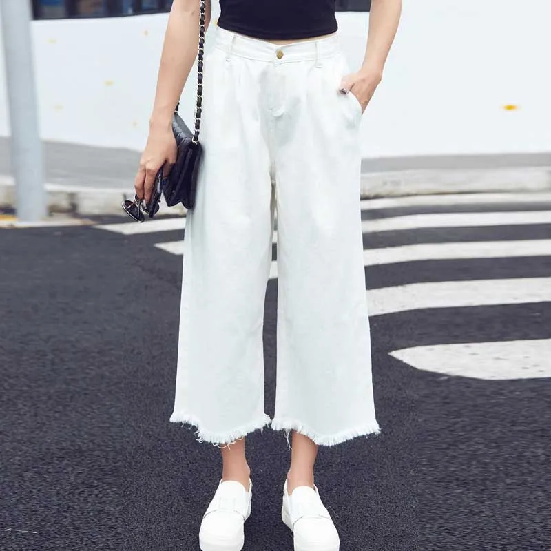 Wide Leg Denim Pants Women Casual Sexy Jeans Ankle Length High Waist-Elastic Tassel Edge Trousers Streetwear Fashion Clothes
Wide Leg Denim Pants Women Casual Sexy Jeans Ankle Length High Waist-Elastic Tassel Edge Trousers Streetwear Fashion Clothes