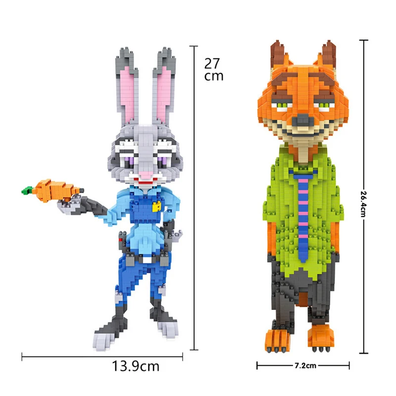 Hot cartoon movie Zootopia micro diamond building block nick fox judy rabbit police figures nanoblock bricks toys collection
Hot cartoon movie Zootopia micro diamond building block nick fox judy rabbit police figures nanoblock bricks toys collection