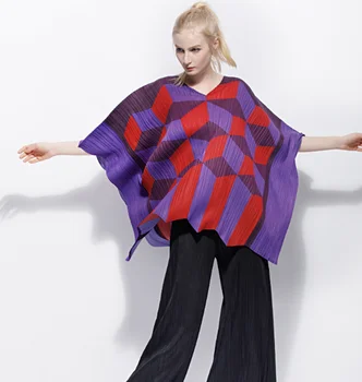 Miyake Press-pleated Diamond Printed V-collar Bat Sleeve Shawl Fashionable Sunshade Slender Large Size
Miyake Press-pleated Diamond Printed V-collar Bat Sleeve Shawl Fashionable Sunshade Slender Large Size