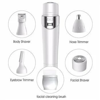 5 in 1 Lady Epilator Hair Removal Shaver Razor for Woman Hair Trimmer Nose Trimmer Eyebrow Shaping Knife Face Cleansing Brush
5 in 1 Lady Epilator Hair Removal Shaver Razor for Woman Hair Trimmer Nose Trimmer Eyebrow Shaping Knife Face Cleansing Brush