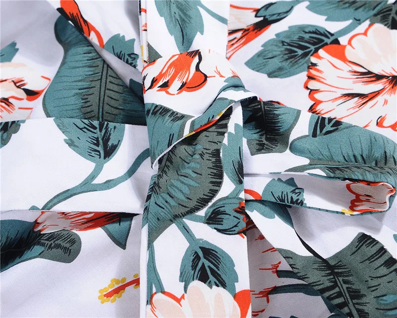 Kostlish Floral Print Summer Sundress 2017 Short Sleeve Belt Tunic Vintage Dress Women Elegant Swing Rockabilly Party Dresses (48)