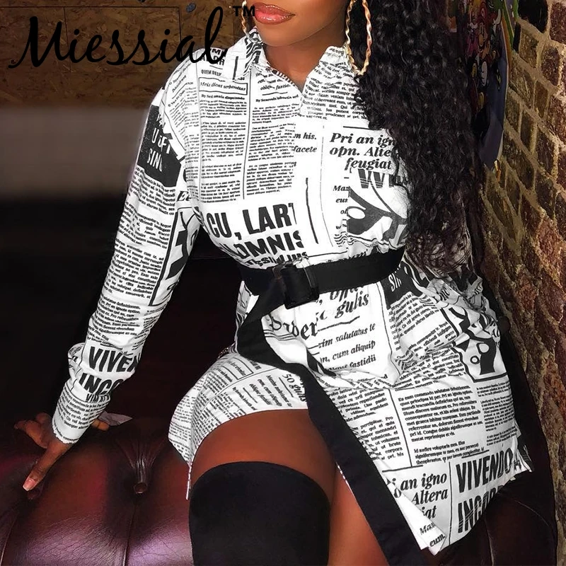 Miessial Newspaper print letter Women long sleeve sexy vintage plus size top Female white blouse winter streetwear shirt tops
Miessial Newspaper print letter Women long sleeve sexy vintage plus size top Female white blouse winter streetwear shirt tops