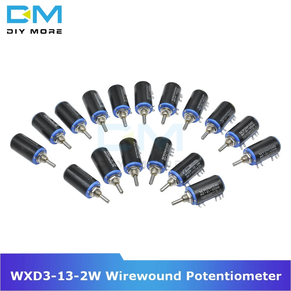 Diymore WXD3-13-2W Wirewound Potentiometer Resistance Ohm 10 Turns Linear Rotary Potentiometer 5% +5% -5% Electronic Diy
Diymore WXD3-13-2W Wirewound Potentiometer Resistance Ohm 10 Turns Linear Rotary Potentiometer 5% +5% -5% Electronic Diy