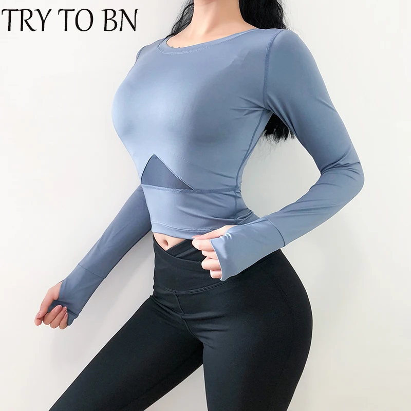 TRY TO BN Female T-shirt Causal Long Sleeve Fitness Tops Breathable Quick Drying Top Female O-Neck T-shirts For Women
TRY TO BN Female T-shirt Causal Long Sleeve Fitness Tops Breathable Quick Drying Top Female O-Neck T-shirts For Women