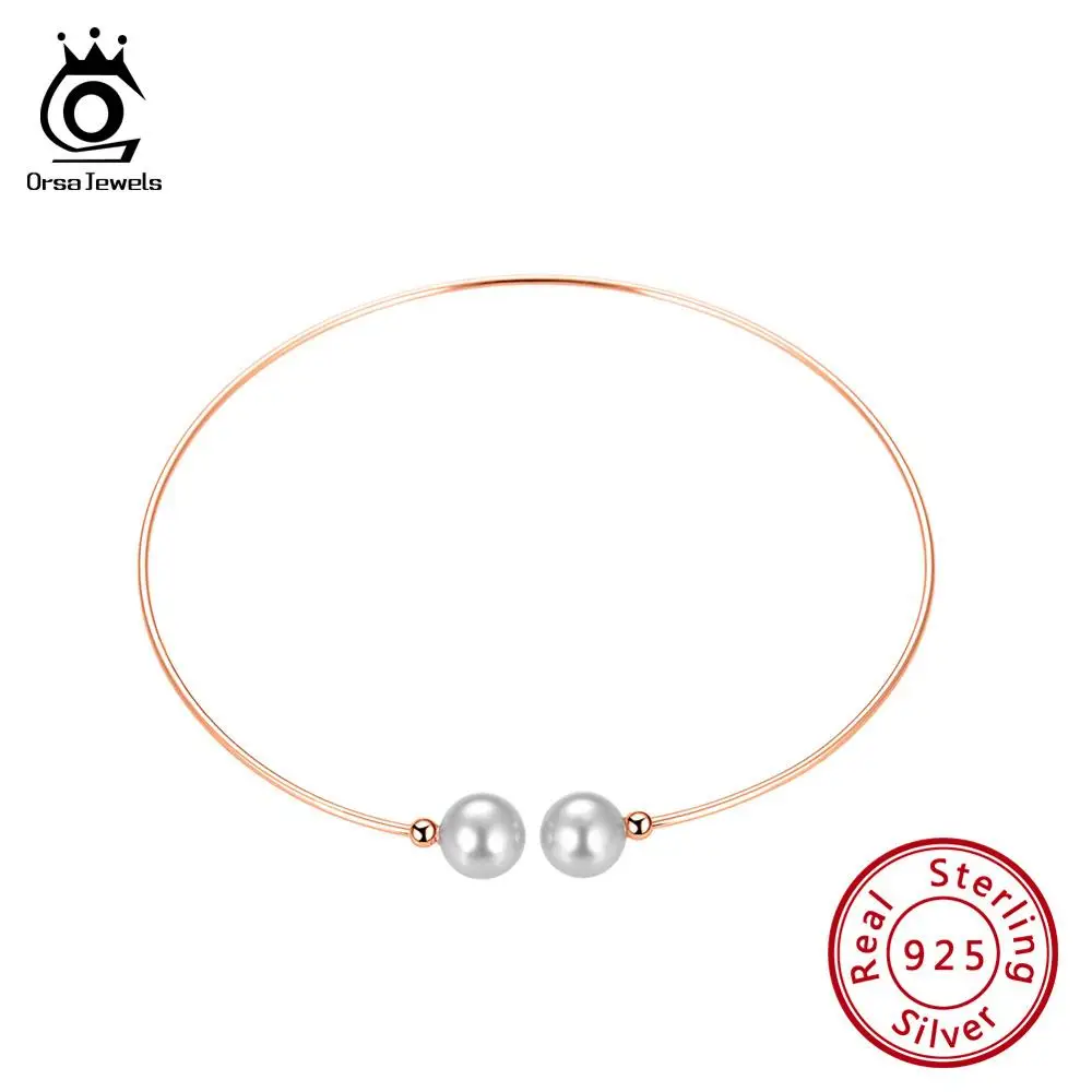 ORSA JEWELS 925 Sterling Silver Bracelets For Women Rose Gold Color Top Quality Shell Pearl Charm Bracelet Bangle Jewelry OSB50
ORSA JEWELS 925 Sterling Silver Bracelets For Women Rose Gold Color Top Quality Shell Pearl Charm Bracelet Bangle Jewelry OSB50