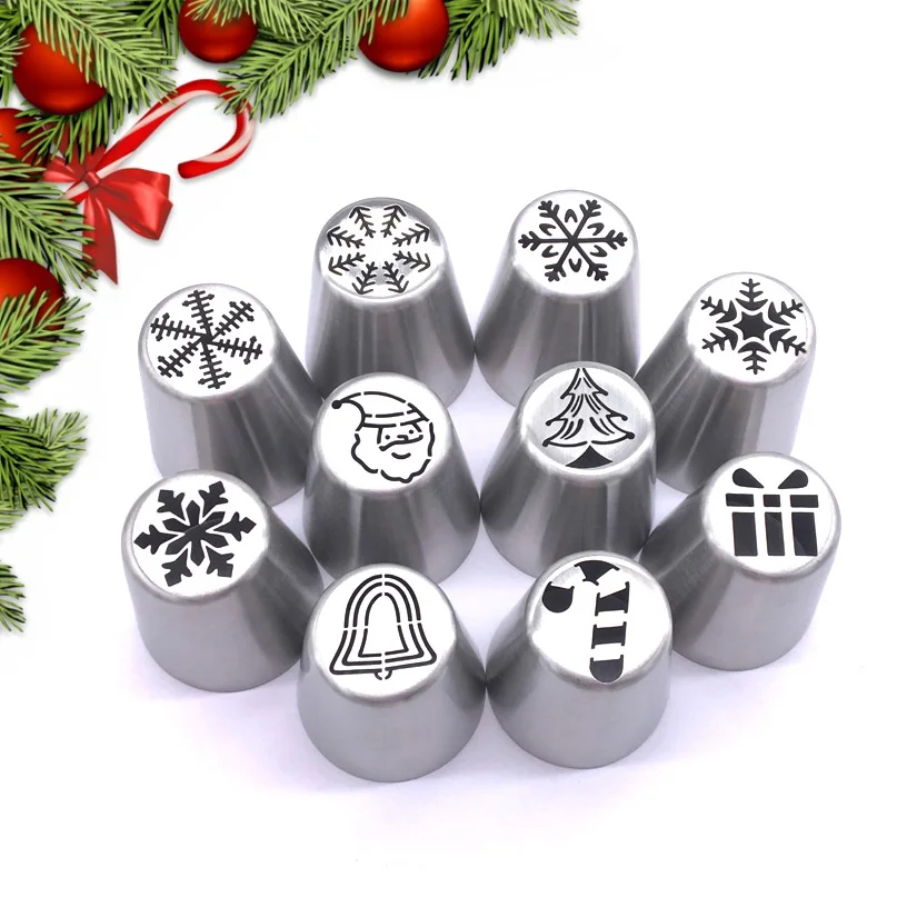 10 pcs/set Christmas Russian Nozzles Decoration Tips Christmas Snow Tree Cake Decorating Tools Icing Piping Nozzle Baking
10 pcs/set Christmas Russian Nozzles Decoration Tips Christmas Snow Tree Cake Decorating Tools Icing Piping Nozzle Baking