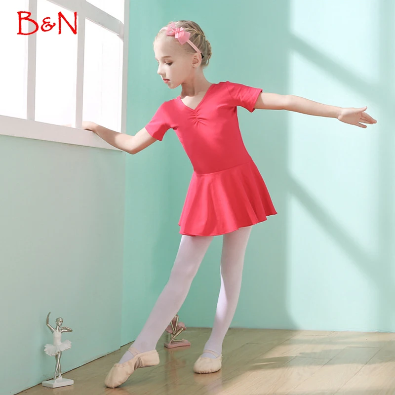 B&N Girls Ballet Dance Bodysuit Kids Cotton Short Sleeve Dancewear Solid Backless Dress With Bow For Childrens
B&N Girls Ballet Dance Bodysuit Kids Cotton Short Sleeve Dancewear Solid Backless Dress With Bow For Childrens