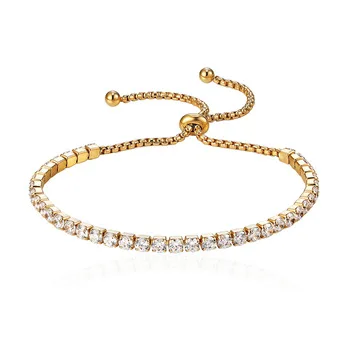 Classic Design Adjustable Size Beautiful Woman Crystal Blacelets & Bangles Titanium Steel Jewelry bracelet Girl Friend Best Gift