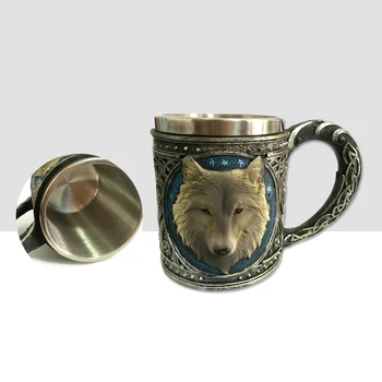 450ml coffee vintage mug cup Vintage Wolf Head Pattern Stainless Steel Mug Coffee Milk Cup Tea Cup for Home Office Cafe
450ml coffee vintage mug cup Vintage Wolf Head Pattern Stainless Steel Mug Coffee Milk Cup Tea Cup for Home Office Cafe