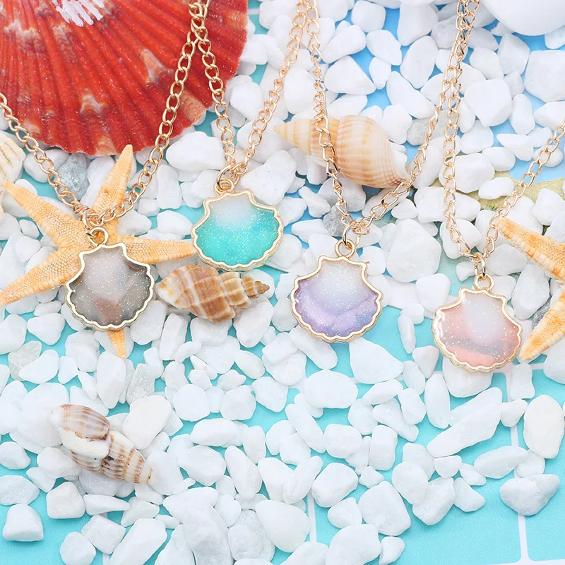 Simple Jewelry Orange/Purple/Gray/Blue Shell Necklace Exquisite Fashion Colorful Shell Necklace Series Double-sided Pearl Drops
Simple Jewelry Orange/Purple/Gray/Blue Shell Necklace Exquisite Fashion Colorful Shell Necklace Series Double-sided Pearl Drops