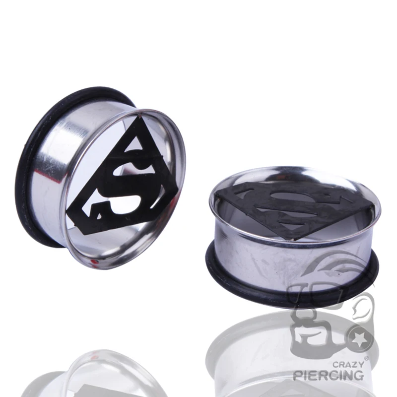 1 pair Embedded Superman Stretcher stainless steel plug tunnels double flare ear plug gauges body piercing jewelry 10mm-20mm
1 pair Embedded Superman Stretcher stainless steel plug tunnels double flare ear plug gauges body piercing jewelry 10mm-20mm