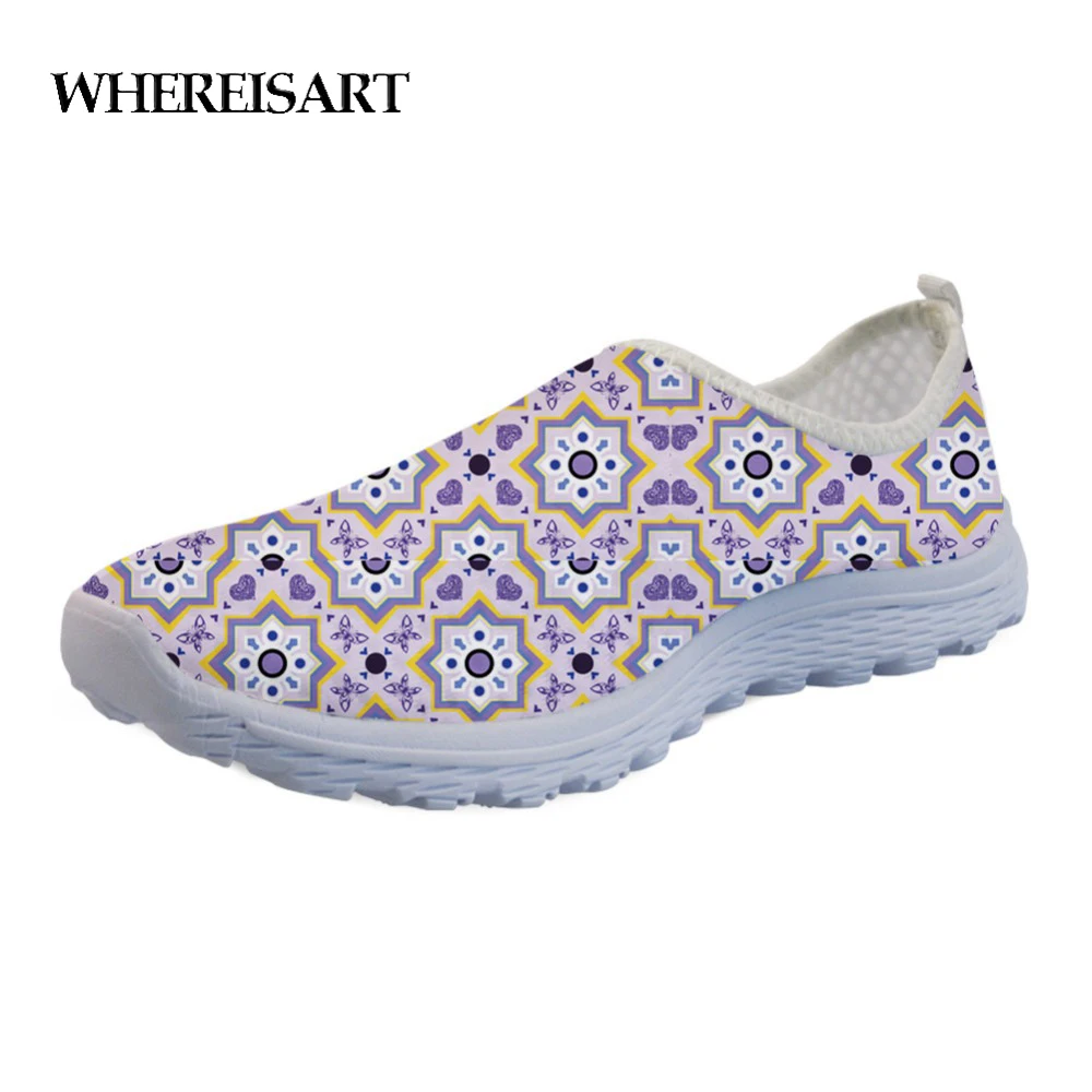 WHEREISART Women Flats Shoes Fashion 3D Spanish Tiles Prints Summer Ladies Air Mesh Breathable Light Weight Beach Loafers Girl
WHEREISART Women Flats Shoes Fashion 3D Spanish Tiles Prints Summer Ladies Air Mesh Breathable Light Weight Beach Loafers Girl