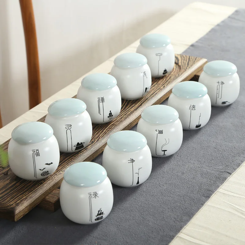 Tea Ceremony Mini Ceramic Tea Storage Box Jar,8x8cm Container Box Spice Jar,Small Household Ceramic Simple Porcelain Jar Bottles
Tea Ceremony Mini Ceramic Tea Storage Box Jar,8x8cm Container Box Spice Jar,Small Household Ceramic Simple Porcelain Jar Bottles