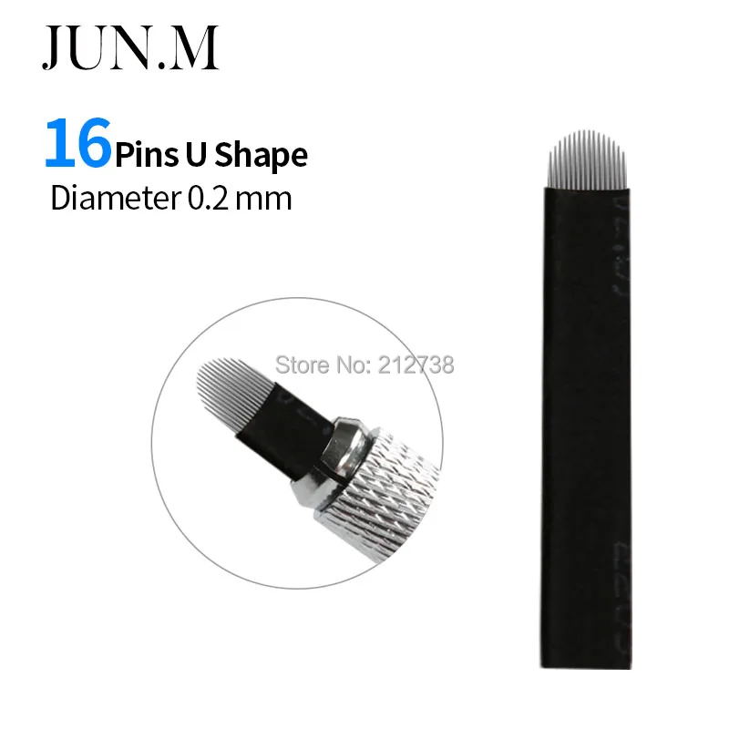 100pcs Dia 0.2mm 16-Pin U Shape Tattoo Eyebrow Needle Manual Needle Blade 3D Embroidery Black Microblading Blades
100pcs Dia 0.2mm 16-Pin U Shape Tattoo Eyebrow Needle Manual Needle Blade 3D Embroidery Black Microblading Blades