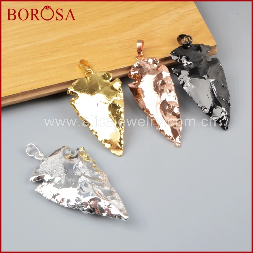 BOROSA Trendy Arrowhead Natural Jaspers Pendant Bead,Druzy 1piece Full Gold/Black Color Natural Stones Pendant Gems G0506/B0506
BOROSA Trendy Arrowhead Natural Jaspers Pendant Bead,Druzy 1piece Full Gold/Black Color Natural Stones Pendant Gems G0506/B0506
