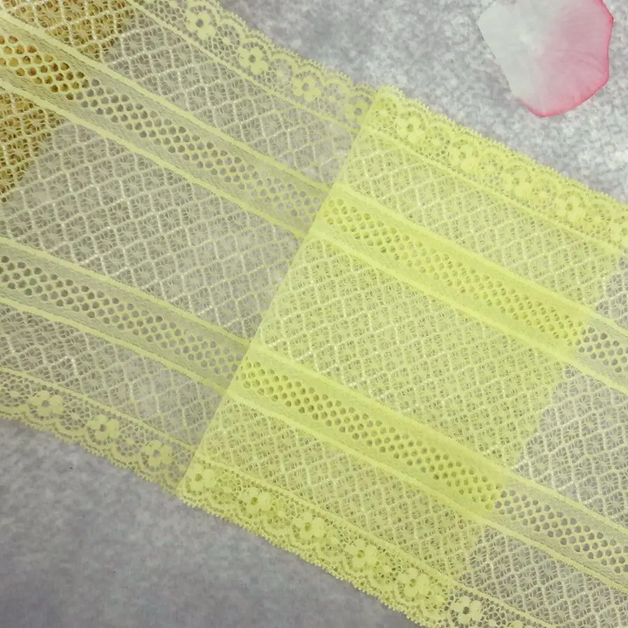 #81 Yellow Lace 16.5CM Wide 2 yards/lot Stretch Elastic Lace Fabric Edge Trim DIY Sewing Supplies Handmade Crafts
#81 Yellow Lace 16.5CM Wide 2 yards/lot Stretch Elastic Lace Fabric Edge Trim DIY Sewing Supplies Handmade Crafts