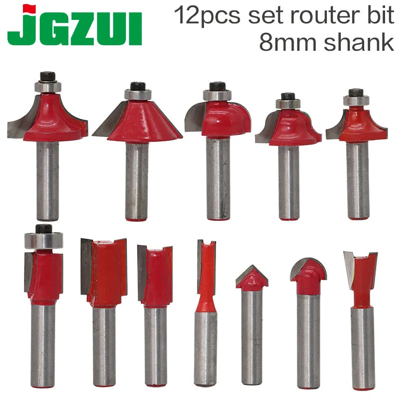 12pcs Milling Cutter Router Bit Set 8mm Wood Cutter Carbide Shank Mill Woodworking Engraving Cutting Tools
12pcs Milling Cutter Router Bit Set 8mm Wood Cutter Carbide Shank Mill Woodworking Engraving Cutting Tools