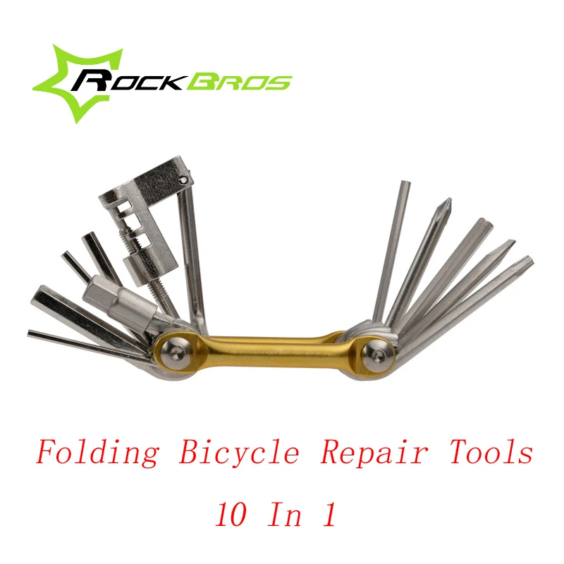 Фото ROCKBROS Multifunctional Bicycle Repair Folding Tools Sets Kit Wrench Screwdriver Chain Cutter Portable MTB Bike Accessories | Спорт и