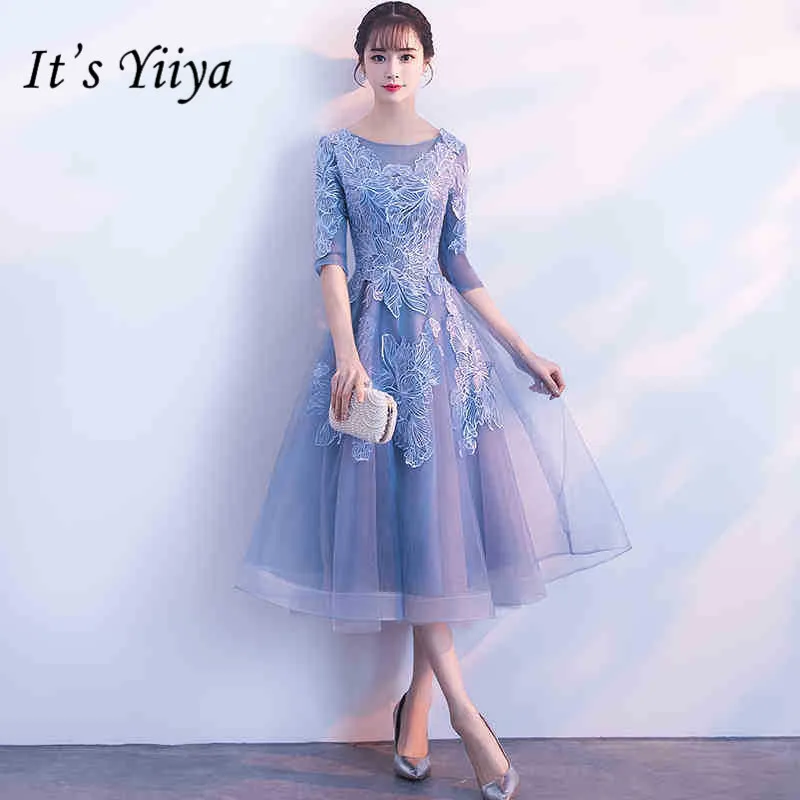 It's YiiYa Half Sleeve Blue Lace Bridesmaid Dresses Elegant O-neck Back Zipper A-line Dress Women Party Grown H178
It's YiiYa Half Sleeve Blue Lace Bridesmaid Dresses Elegant O-neck Back Zipper A-line Dress Women Party Grown H178