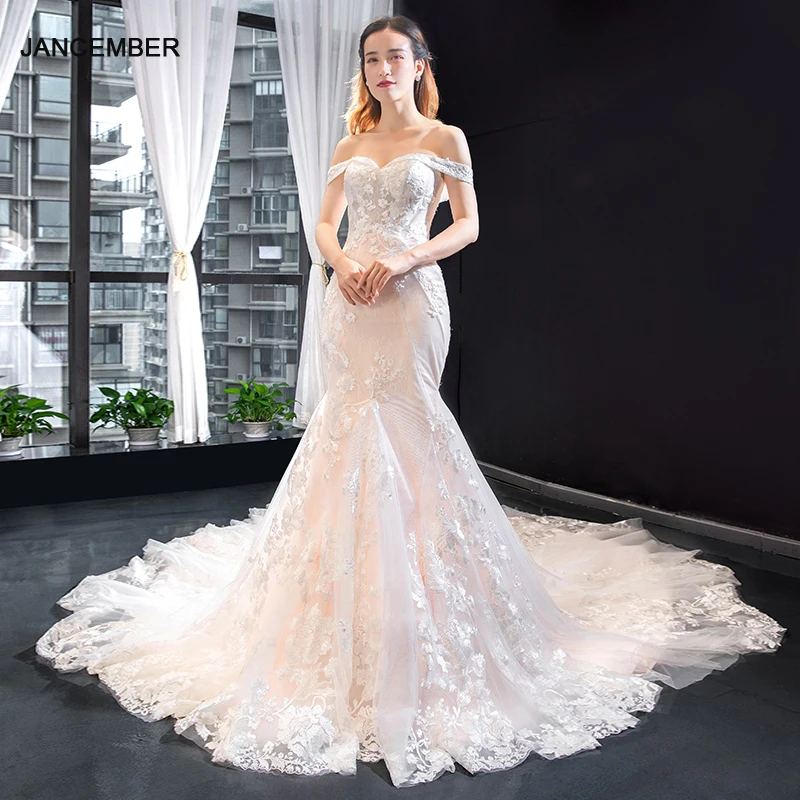 J66871 jancember mermaid wedding dresses in lace strapless off shoulder appliques bridal gown with train vestido de noiva sereia
J66871 jancember mermaid wedding dresses in lace strapless off shoulder appliques bridal gown with train vestido de noiva sereia