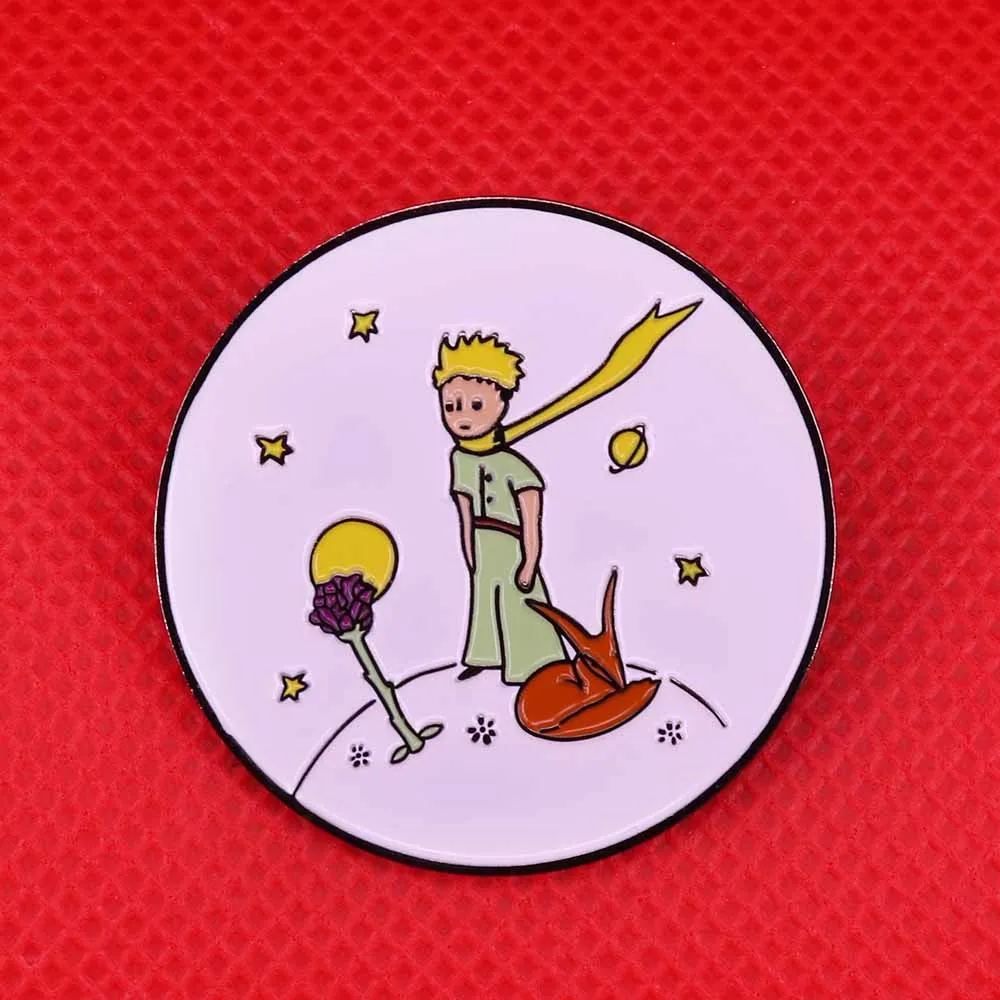 The little prince enamel pin planet brooch cute fox badge fairy tale pins surrealism art jewelry kids gift women jacket accessor
The little prince enamel pin planet brooch cute fox badge fairy tale pins surrealism art jewelry kids gift women jacket accessor
