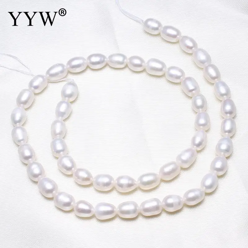 

High Quality 6-7mm Natural Freshwater Pearl Beads white Rice Pearl Loose Beads DIY Necklace Bracelat Earrings Jewelry Making
