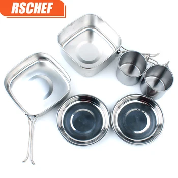 RSCHEF Outdoor 6 pcs camping stainless steel cookware mountaineering picnic bowl portable BBQ Tools
RSCHEF Outdoor 6 pcs camping stainless steel cookware mountaineering picnic bowl portable BBQ Tools
