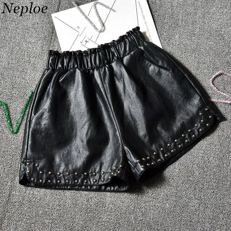 Neploe Leather Shorts Female Autumn Winter New Slim High Waist Loose Wide Leg Shorts Women Elastic Waist Beading Shorts 66155
Neploe Leather Shorts Female Autumn Winter New Slim High Waist Loose Wide Leg Shorts Women Elastic Waist Beading Shorts 66155