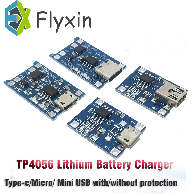 Type-c / Micro USB 5V 1A 18650 TP4056 Lithium Battery Charger Module Charging Board With Protection Dual Functions 1A Li-io
Type-c / Micro USB 5V 1A 18650 TP4056 Lithium Battery Charger Module Charging Board With Protection Dual Functions 1A Li-io
