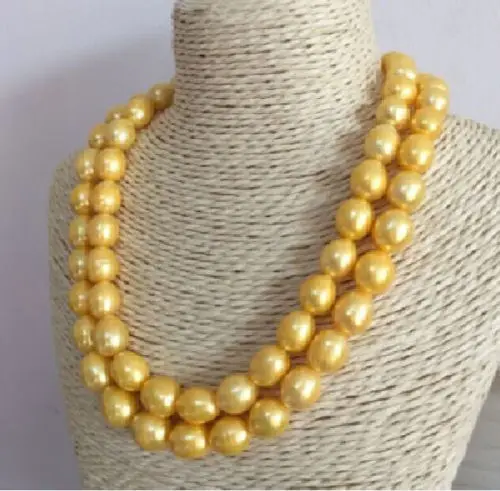 Free Shipping >>>>> 2 row 11-13MM NATURAL SOUTH SEA GOLD PEARL NECKLACE 14K YELLOW GOLDEN CLASP
Free Shipping >>>>> 2 row 11-13MM NATURAL SOUTH SEA GOLD PEARL NECKLACE 14K YELLOW GOLDEN CLASP